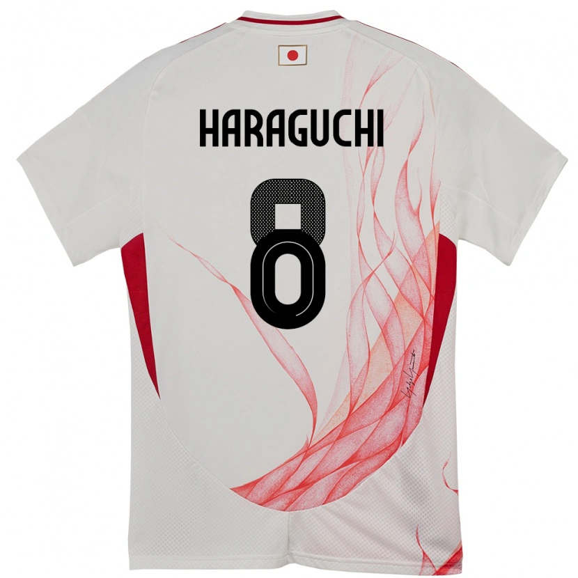 Danxen Kobiety Japonia Genki Haraguchi #8 Biały Wyjazdowa Koszulka 24-26 Koszulki Klubowe