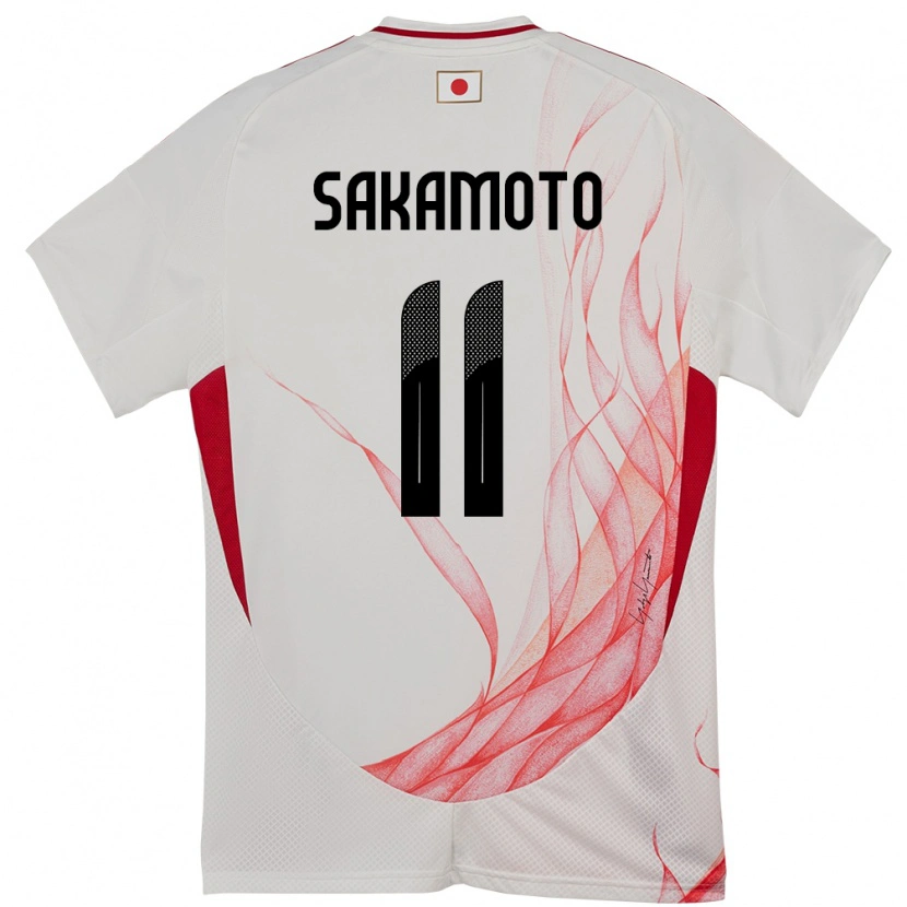 Danxen Kobiety Japonia Isa Sakamoto #11 Biały Wyjazdowa Koszulka 24-26 Koszulki Klubowe