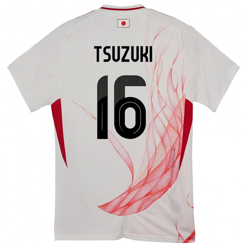 Danxen Kobiety Japonia Shunta Tsuzuki #16 Biały Wyjazdowa Koszulka 24-26 Koszulki Klubowe