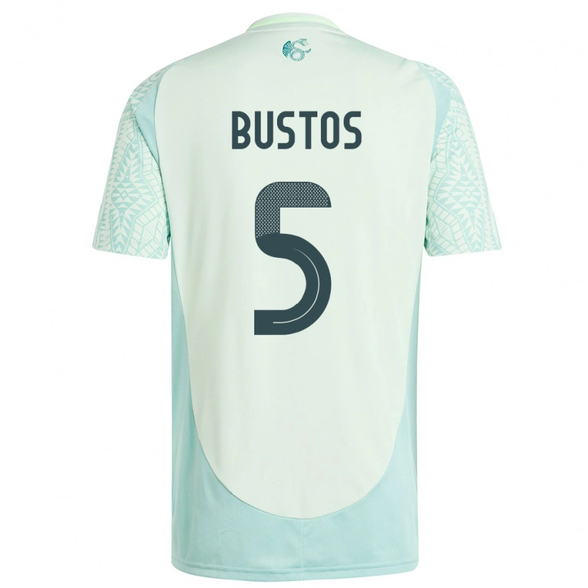 Danxen Kobiety Meksyk César Bustos #5 Lniana Zieleń Wyjazdowa Koszulka 24-26 Koszulki Klubowe