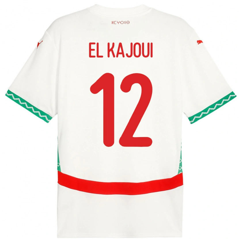 Danxen Kobiety Maroko Munir El Kajoui #12 Biały Wyjazdowa Koszulka 24-26 Koszulki Klubowe