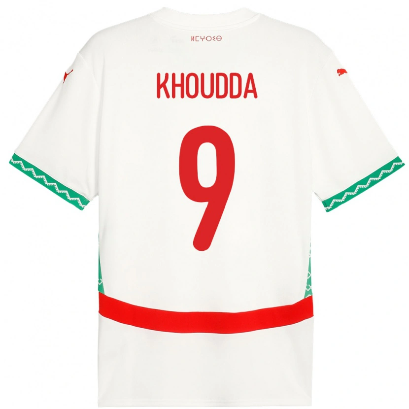 Danxen Kobiety Maroko Youssef Khoudda #9 Biały Wyjazdowa Koszulka 24-26 Koszulki Klubowe