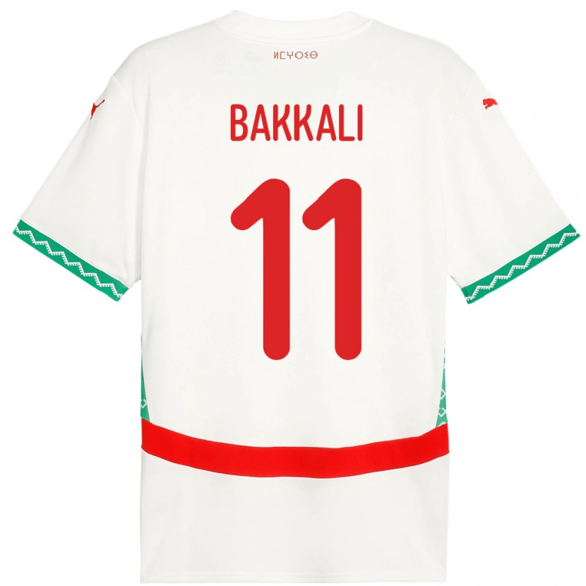 Danxen Kobiety Maroko Mohamade Bakkali #11 Biały Wyjazdowa Koszulka 24-26 Koszulki Klubowe
