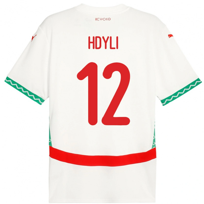 Danxen Kobiety Maroko Ayoub Hdyli #12 Biały Wyjazdowa Koszulka 24-26 Koszulki Klubowe