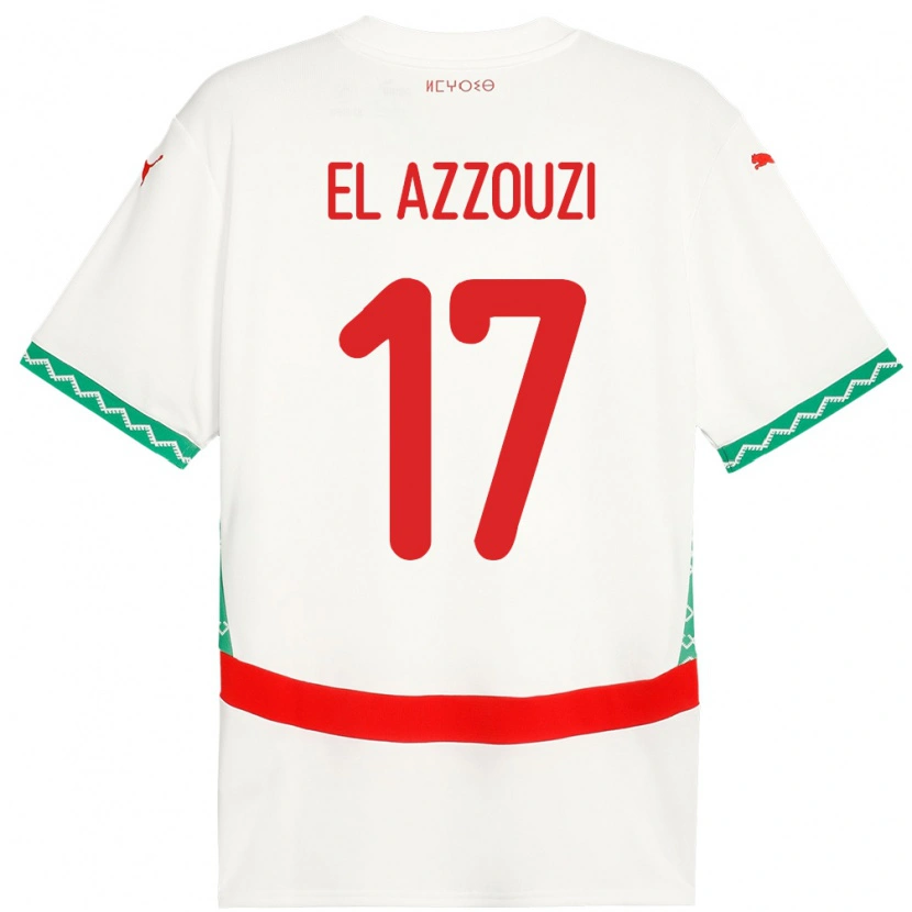 Danxen Kobiety Maroko Oussama El Azzouzi #17 Biały Wyjazdowa Koszulka 24-26 Koszulki Klubowe