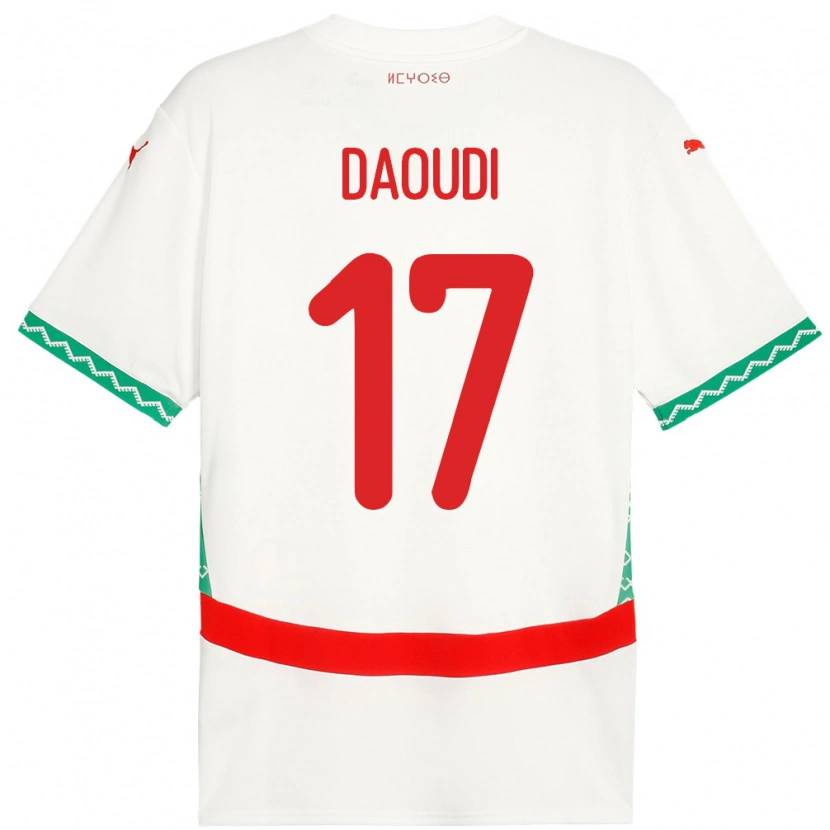 Danxen Kobiety Maroko Abdelali Daoudi #17 Biały Wyjazdowa Koszulka 24-26 Koszulki Klubowe