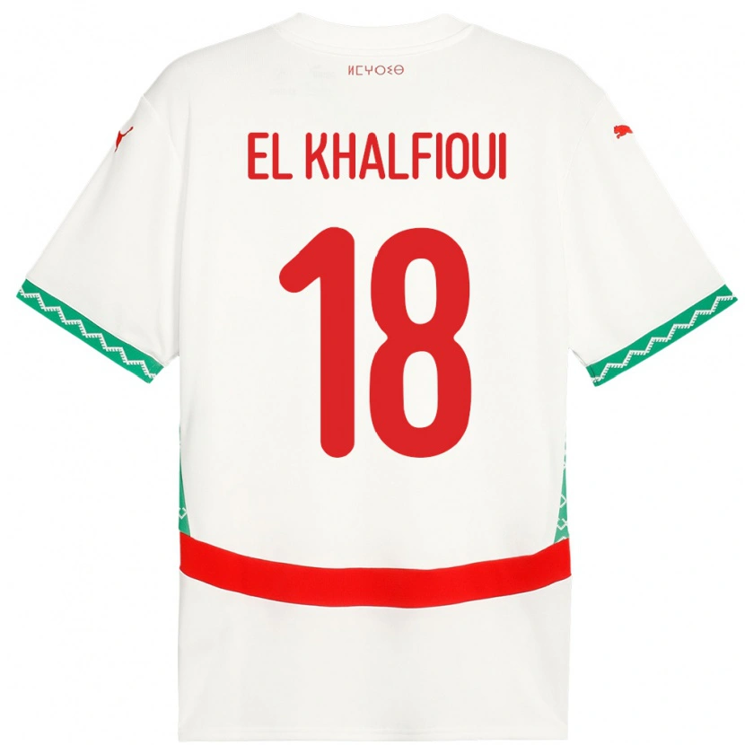 Danxen Kobiety Maroko Zakari El Khalfioui #18 Biały Wyjazdowa Koszulka 24-26 Koszulki Klubowe