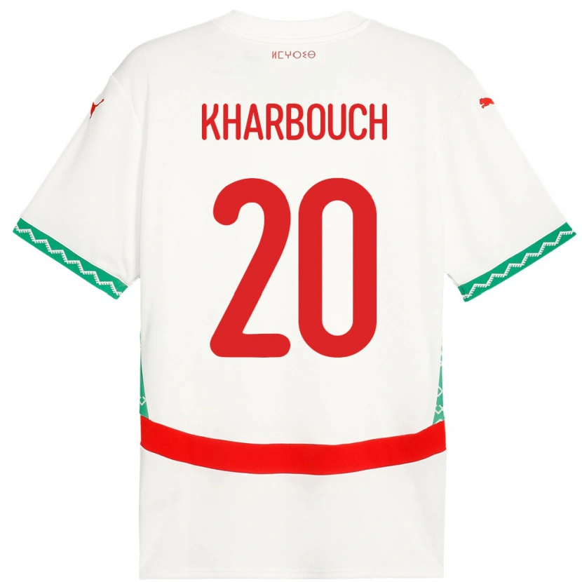 Danxen Kobiety Maroko Yahya Kharbouch #20 Biały Wyjazdowa Koszulka 24-26 Koszulki Klubowe