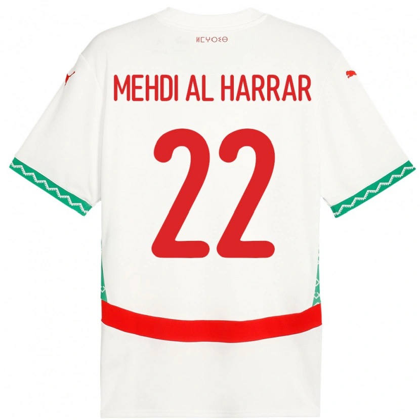 Danxen Kobiety Maroko El Mehdi Al Harrar #22 Biały Wyjazdowa Koszulka 24-26 Koszulki Klubowe