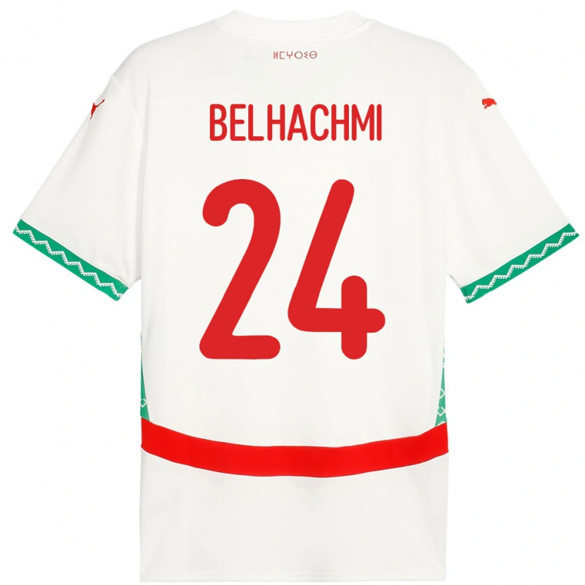 Danxen Kobiety Maroko Yahya Belhachmi #24 Biały Wyjazdowa Koszulka 24-26 Koszulki Klubowe