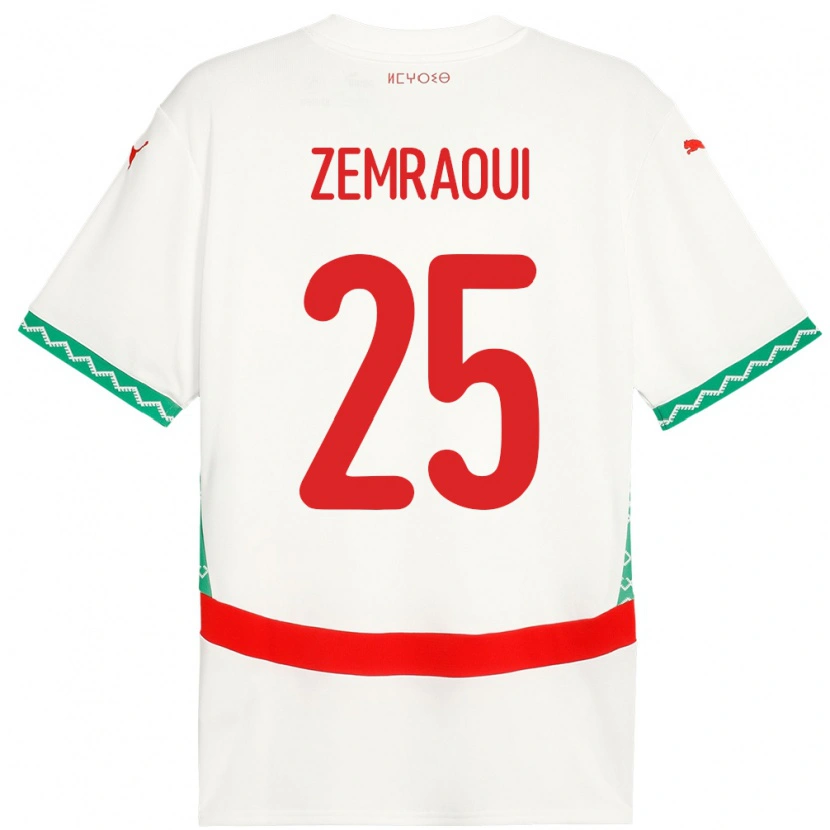 Danxen Kobiety Maroko Oussama Zemraoui #25 Biały Wyjazdowa Koszulka 24-26 Koszulki Klubowe