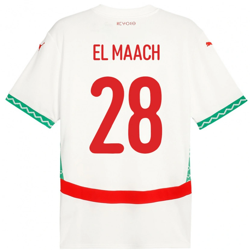 Danxen Kobiety Maroko Fouad El Maach #28 Biały Wyjazdowa Koszulka 24-26 Koszulki Klubowe
