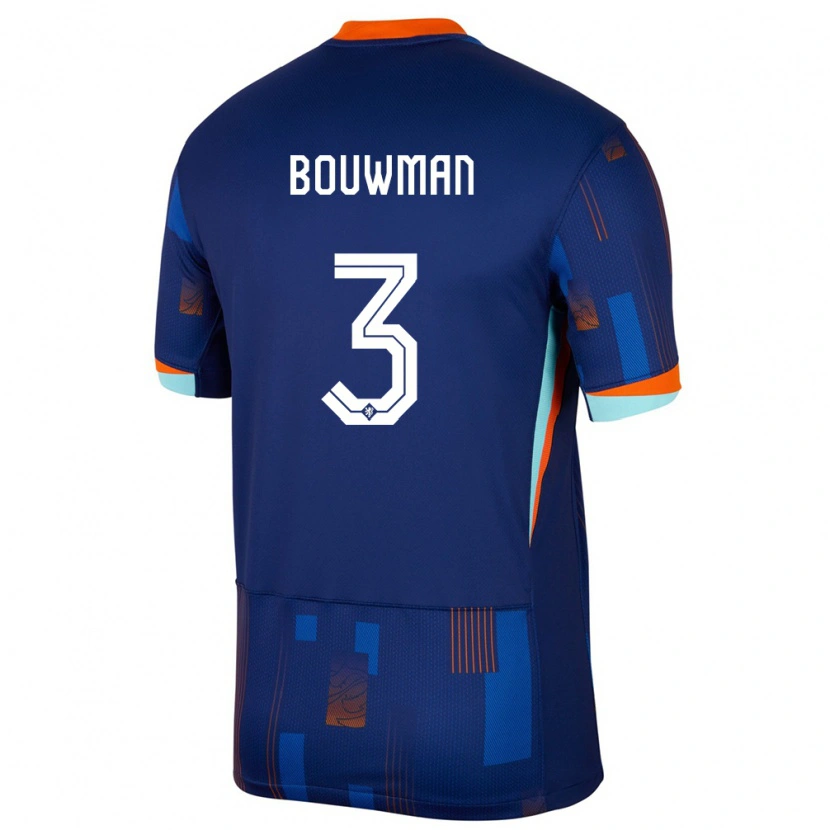 Danxen Kobiety Holandia Aaron Bouwman #3 Niebieski Wyjazdowa Koszulka 24-26 Koszulki Klubowe