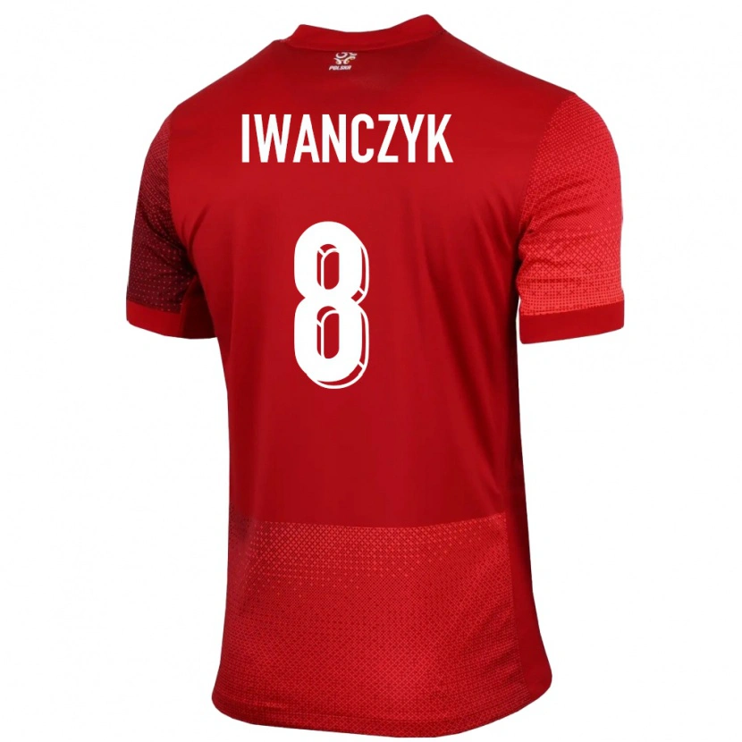 Danxen Kobiety Polska Aleksander Iwanczyk #8 Czerwony Wyjazdowa Koszulka 24-26 Koszulki Klubowe