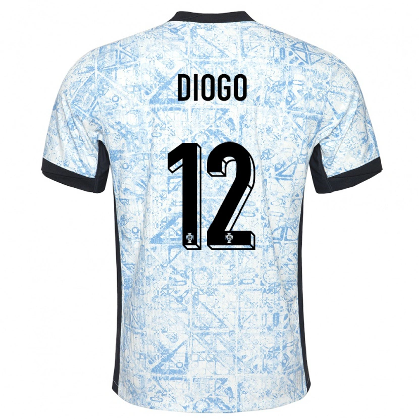 Danxen Kobiety Portugalia Diogo Ferreira #12 Kremowy Niebieski Wyjazdowa Koszulka 24-26 Koszulki Klubowe