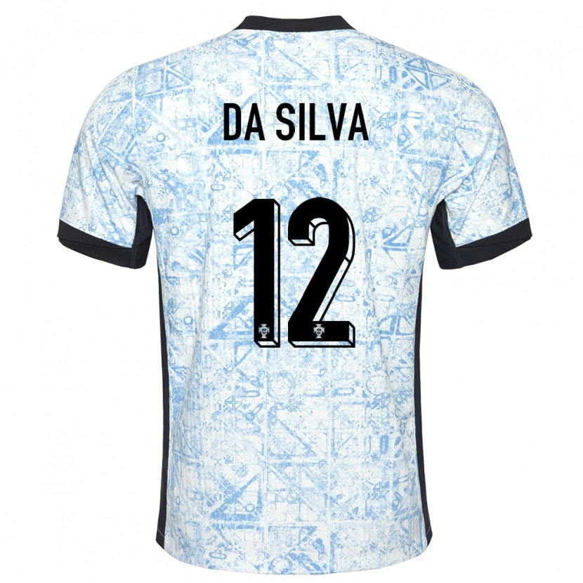 Danxen Kobiety Portugalia Rodrigo Da Silva #12 Kremowy Niebieski Wyjazdowa Koszulka 24-26 Koszulki Klubowe