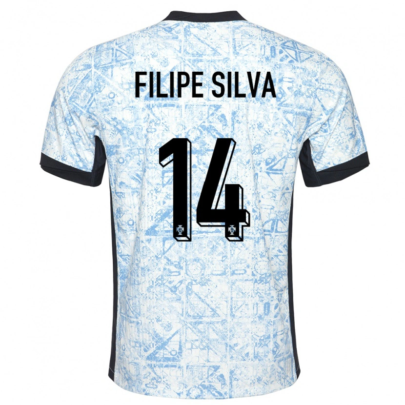 Danxen Kobiety Portugalia Filipe Silva #14 Kremowy Niebieski Wyjazdowa Koszulka 24-26 Koszulki Klubowe