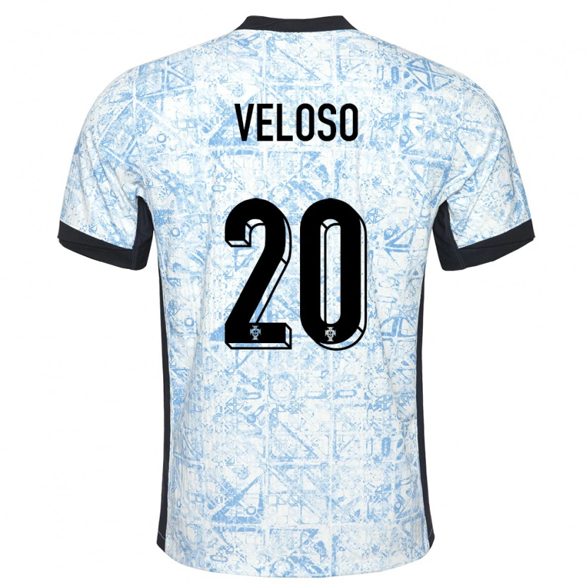 Danxen Kobiety Portugalia João Veloso #20 Kremowy Niebieski Wyjazdowa Koszulka 24-26 Koszulki Klubowe