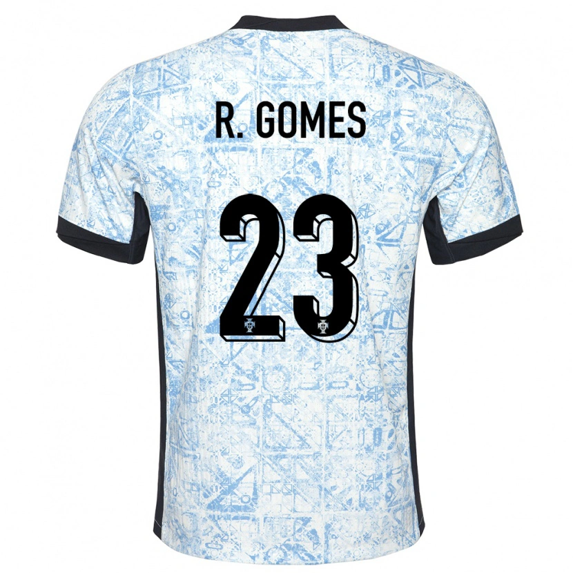 Danxen Kobiety Portugalia Rodrigo Gomes #23 Kremowy Niebieski Wyjazdowa Koszulka 24-26 Koszulki Klubowe
