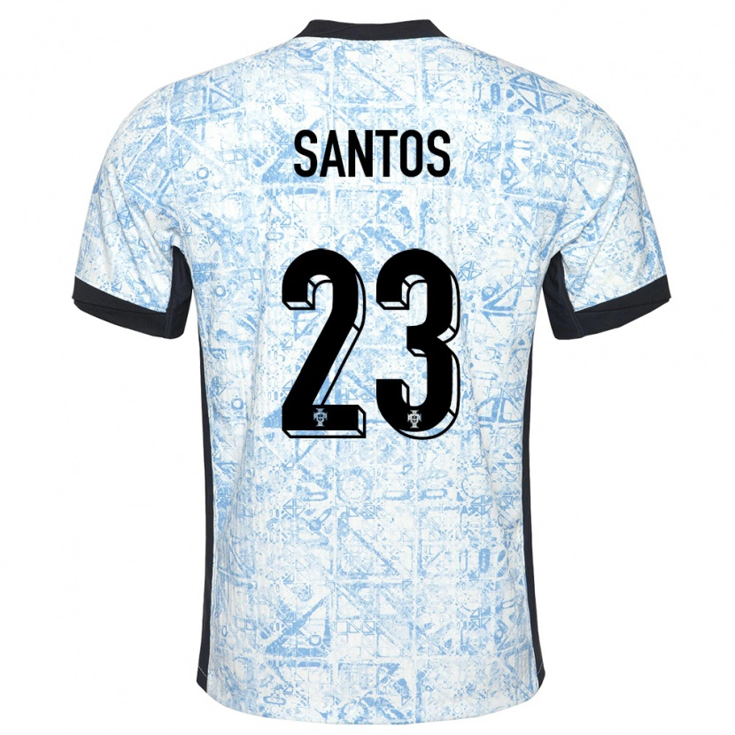 Danxen Kobiety Portugalia Leandro Santos #23 Kremowy Niebieski Wyjazdowa Koszulka 24-26 Koszulki Klubowe