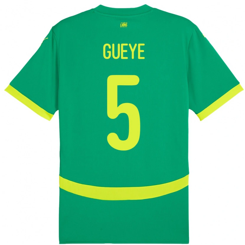 Danxen Kobiety Senegal Idrissa Gueye #5 Zielony Wyjazdowa Koszulka 24-26 Koszulki Klubowe