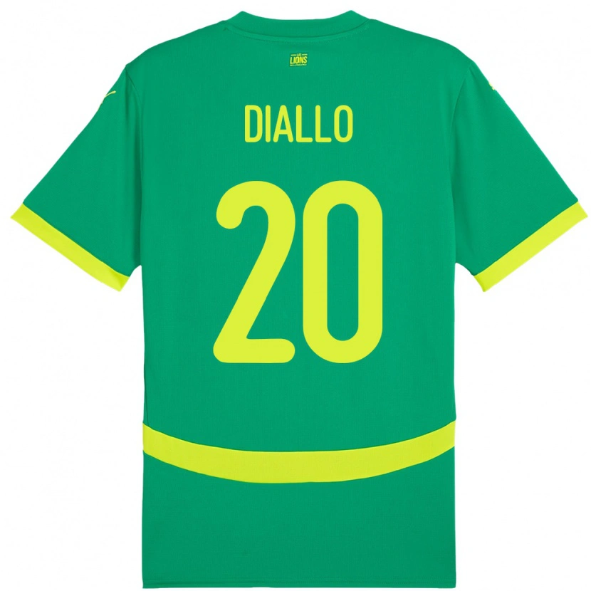 Danxen Kobiety Senegal Habib Diallo #20 Zielony Wyjazdowa Koszulka 24-26 Koszulki Klubowe