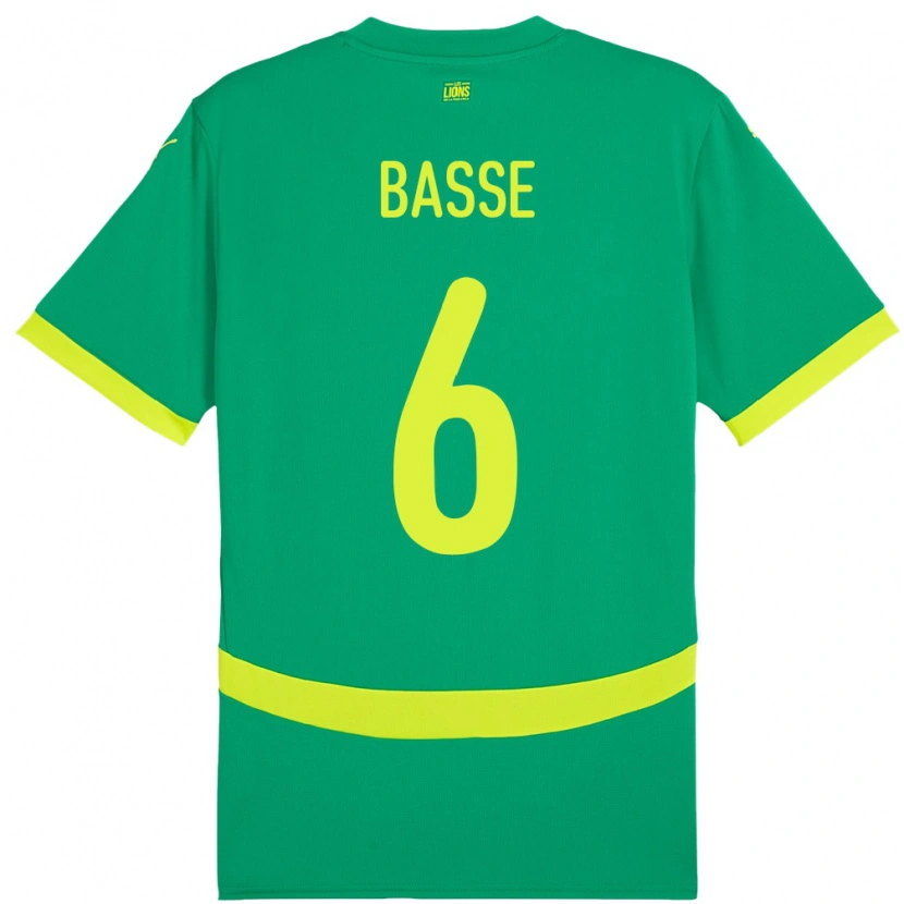 Danxen Kobiety Senegal Souleymane Basse #6 Zielony Wyjazdowa Koszulka 24-26 Koszulki Klubowe