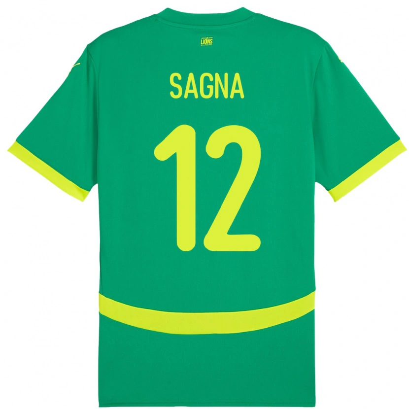 Danxen Kobiety Senegal Safietou Sagna #12 Zielony Wyjazdowa Koszulka 24-26 Koszulki Klubowe