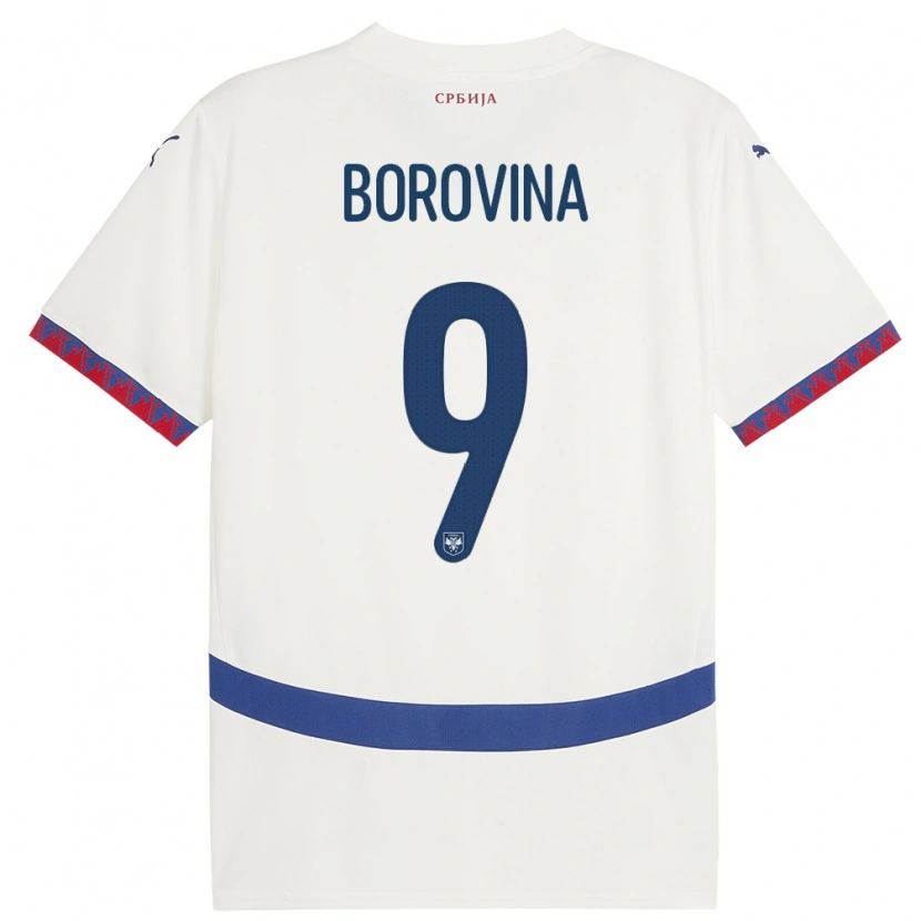 Danxen Kobiety Serbia Srdjan Borovina #9 Biały Wyjazdowa Koszulka 24-26 Koszulki Klubowe