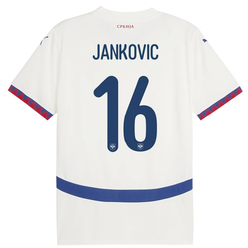 Danxen Kobiety Serbia Dimitrije Jankovic #16 Biały Wyjazdowa Koszulka 24-26 Koszulki Klubowe