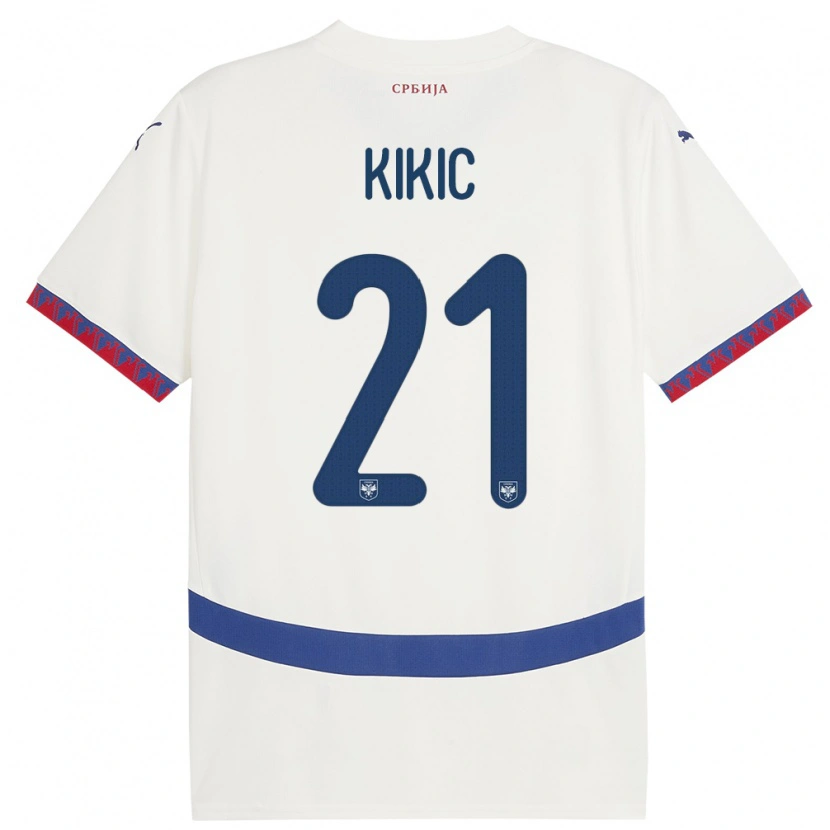 Danxen Kobiety Serbia Uros Kikic #21 Biały Wyjazdowa Koszulka 24-26 Koszulki Klubowe