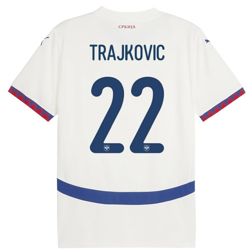 Danxen Kobiety Serbia Aleksa Trajkovic #22 Biały Wyjazdowa Koszulka 24-26 Koszulki Klubowe