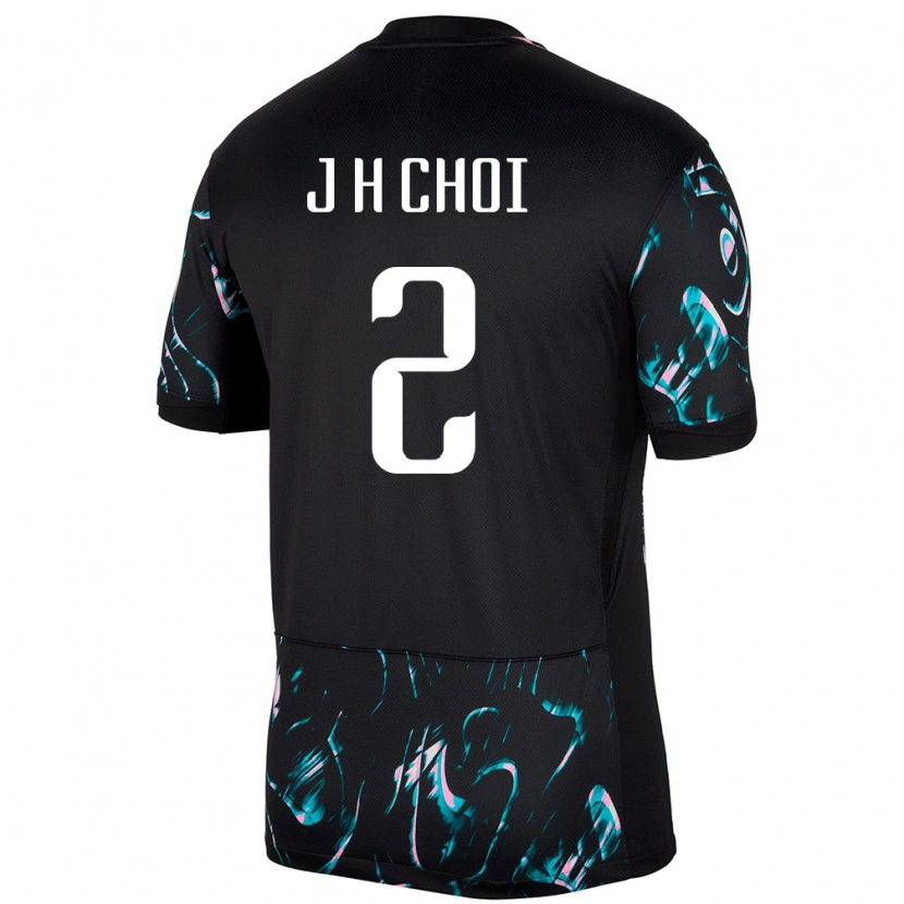 Danxen Kobiety Korea Południowa Jae-Hyuck Choi #2 Czarny Wyjazdowa Koszulka 24-26 Koszulki Klubowe