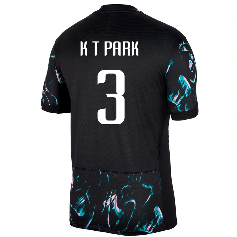 Danxen Kobiety Korea Południowa Kyeong-Taek Park #3 Czarny Wyjazdowa Koszulka 24-26 Koszulki Klubowe