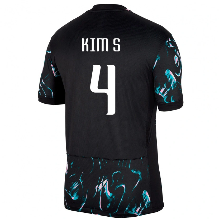 Danxen Kobiety Korea Południowa Sean Kim #4 Czarny Wyjazdowa Koszulka 24-26 Koszulki Klubowe