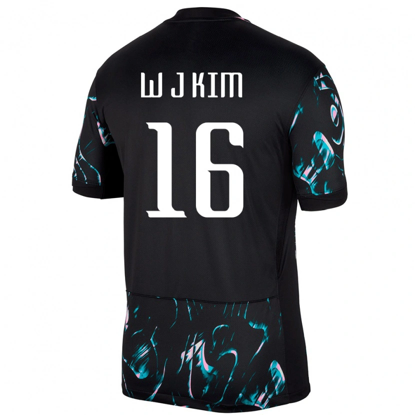 Danxen Kobiety Korea Południowa Ji-Woo Kim #16 Czarny Wyjazdowa Koszulka 24-26 Koszulki Klubowe