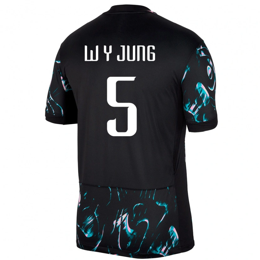 Danxen Kobiety Korea Południowa Woo-Young Jung #5 Czarny Wyjazdowa Koszulka 24-26 Koszulki Klubowe
