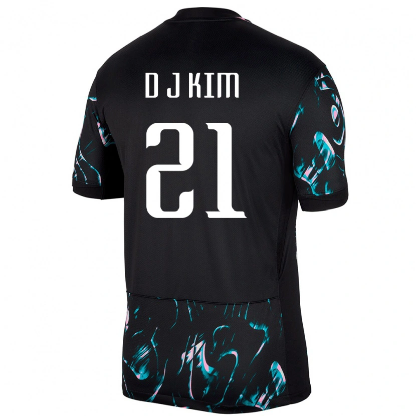 Danxen Kobiety Korea Południowa Dong-Jun Kim #21 Czarny Wyjazdowa Koszulka 24-26 Koszulki Klubowe