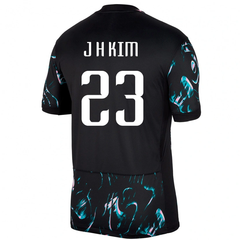 Danxen Kobiety Korea Południowa Kim Jung Hoon #23 Czarny Wyjazdowa Koszulka 24-26 Koszulki Klubowe