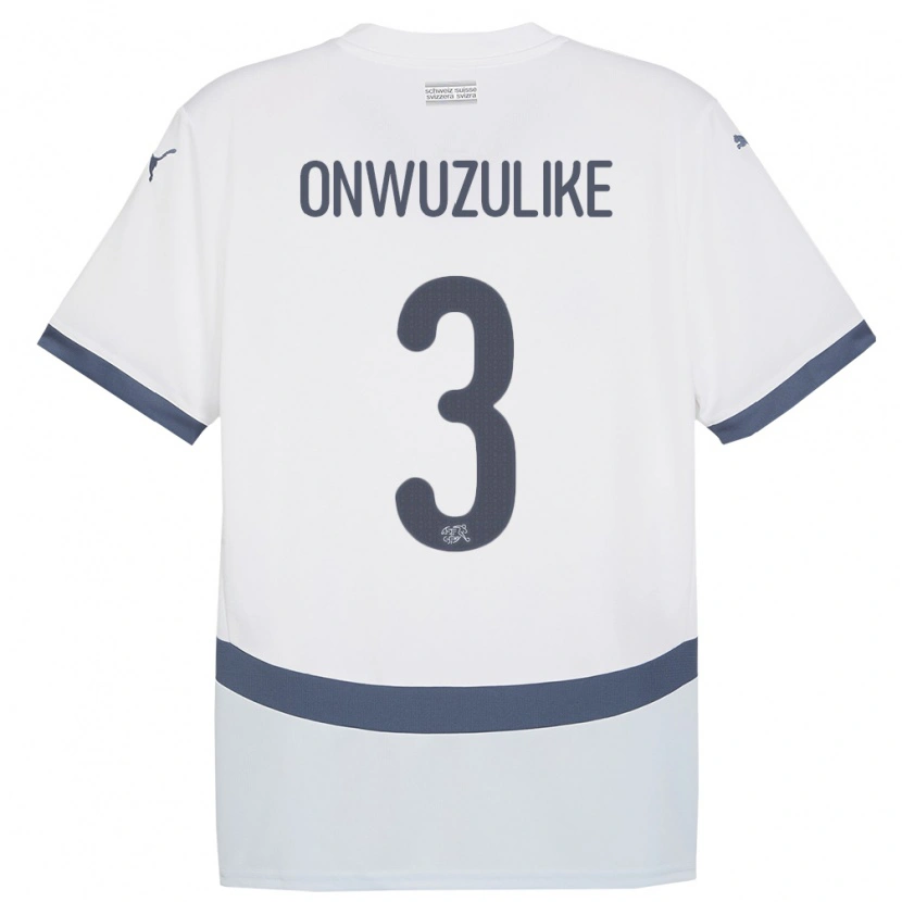 Danxen Kobiety Szwajcaria Ifeanyichukwu Onwuzulike #3 Biały Wyjazdowa Koszulka 24-26 Koszulki Klubowe