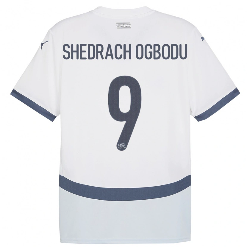 Danxen Kobiety Szwajcaria Nathaniel Shedrach Ogbodu #9 Biały Wyjazdowa Koszulka 24-26 Koszulki Klubowe