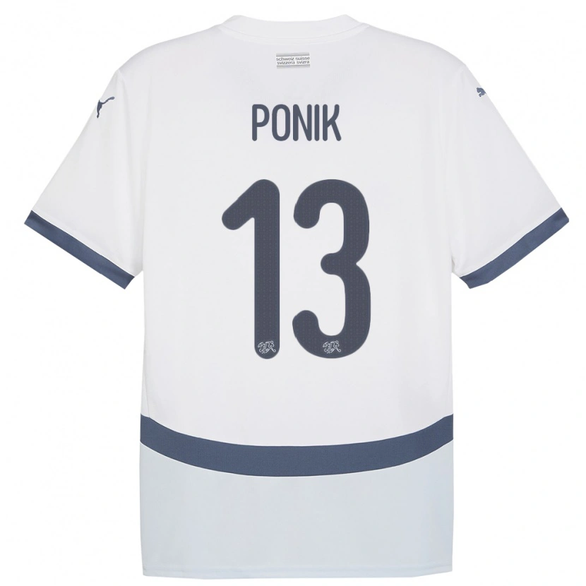 Danxen Kobiety Szwajcaria Gentian Ponik #13 Biały Wyjazdowa Koszulka 24-26 Koszulki Klubowe