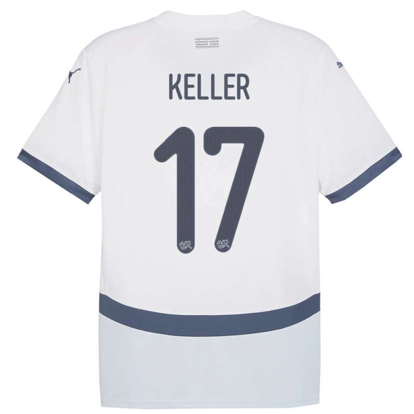 Danxen Kobiety Szwajcaria Aaron Keller #17 Biały Wyjazdowa Koszulka 24-26 Koszulki Klubowe