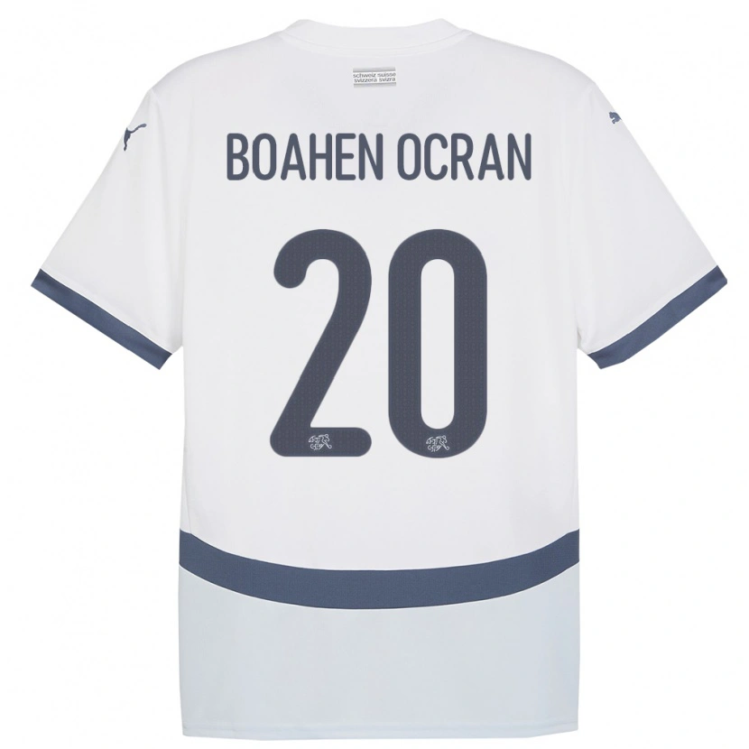 Danxen Kobiety Szwajcaria Bright Boahen Ocran #20 Biały Wyjazdowa Koszulka 24-26 Koszulki Klubowe