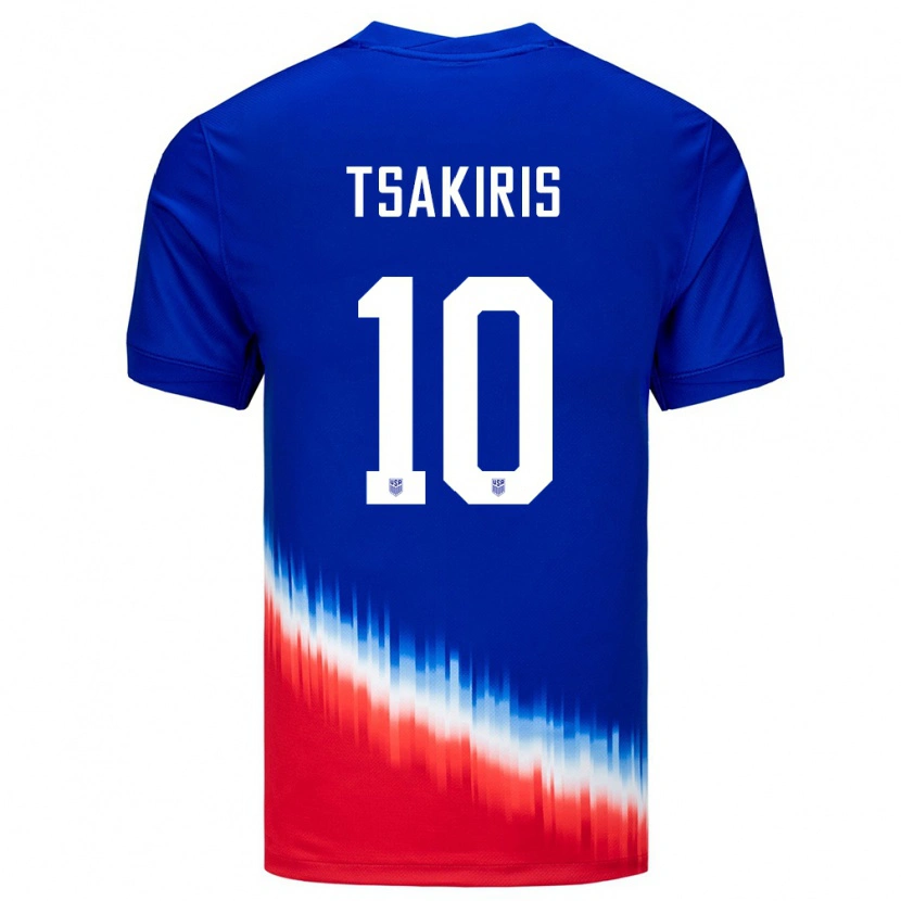 Danxen Kobiety Stany Zjednoczone Niko Tsakiris #10 Niebieski Wyjazdowa Koszulka 24-26 Koszulki Klubowe