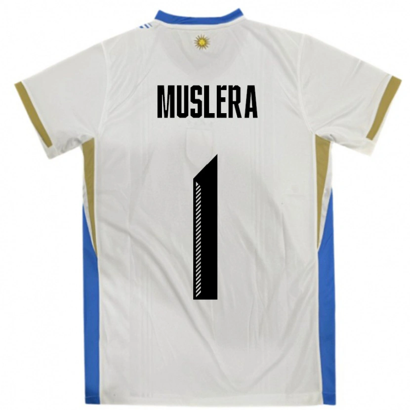 Danxen Kobiety Urugwaj Fernando Muslera #1 Biały Niebieski Wyjazdowa Koszulka 24-26 Koszulki Klubowe
