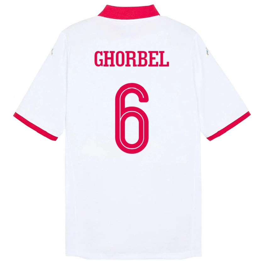 Danxen Kobiety Tunezja Mahmoud Ghorbel #6 Biały Wyjazdowa Koszulka 24-26 Koszulki Klubowe