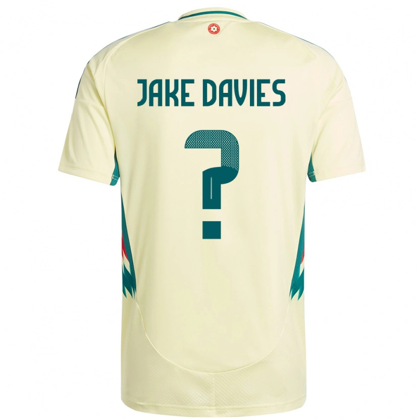 Danxen Kobiety Walia Jake Davies #0 Beżowy Żółty Wyjazdowa Koszulka 24-26 Koszulki Klubowe