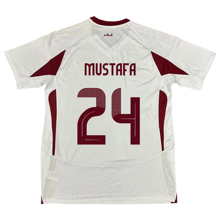 Danxen Kobiety Katar Mustafa Mashaal #24 Biały Wyjazdowa Koszulka 24-26 Koszulki Klubowe