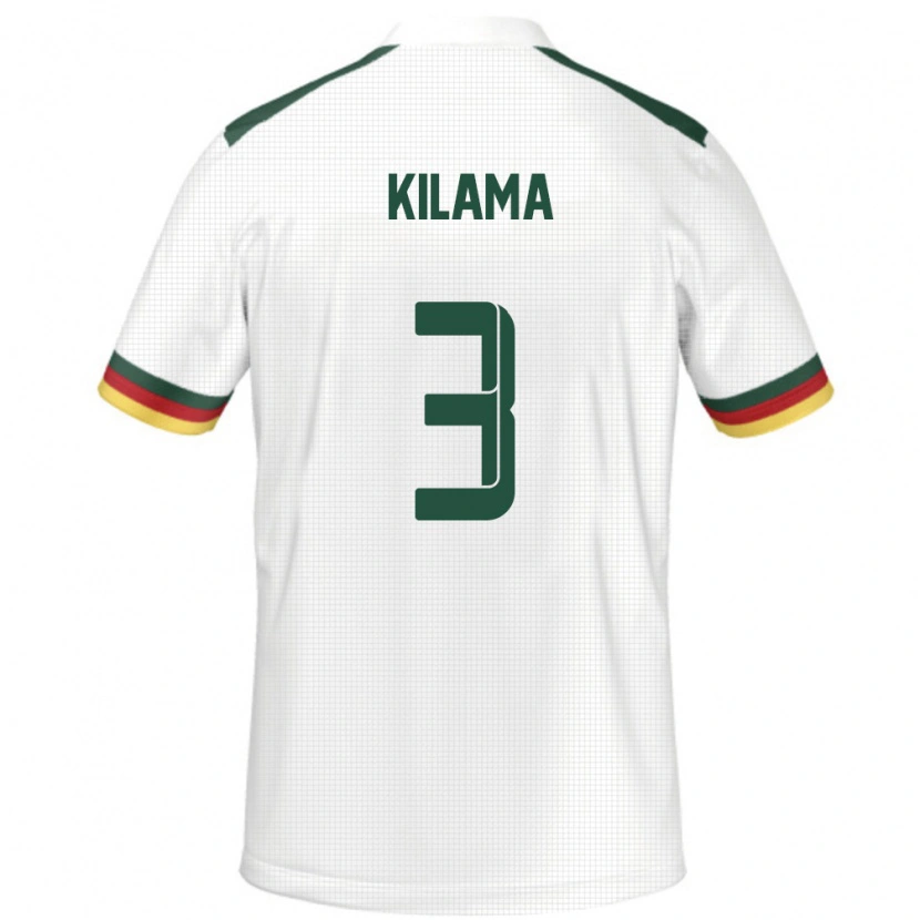 Danxen Kobiety Kamerun Guy-Marcelin Kilama #3 Biały Wyjazdowa Koszulka 24-26 Koszulki Klubowe